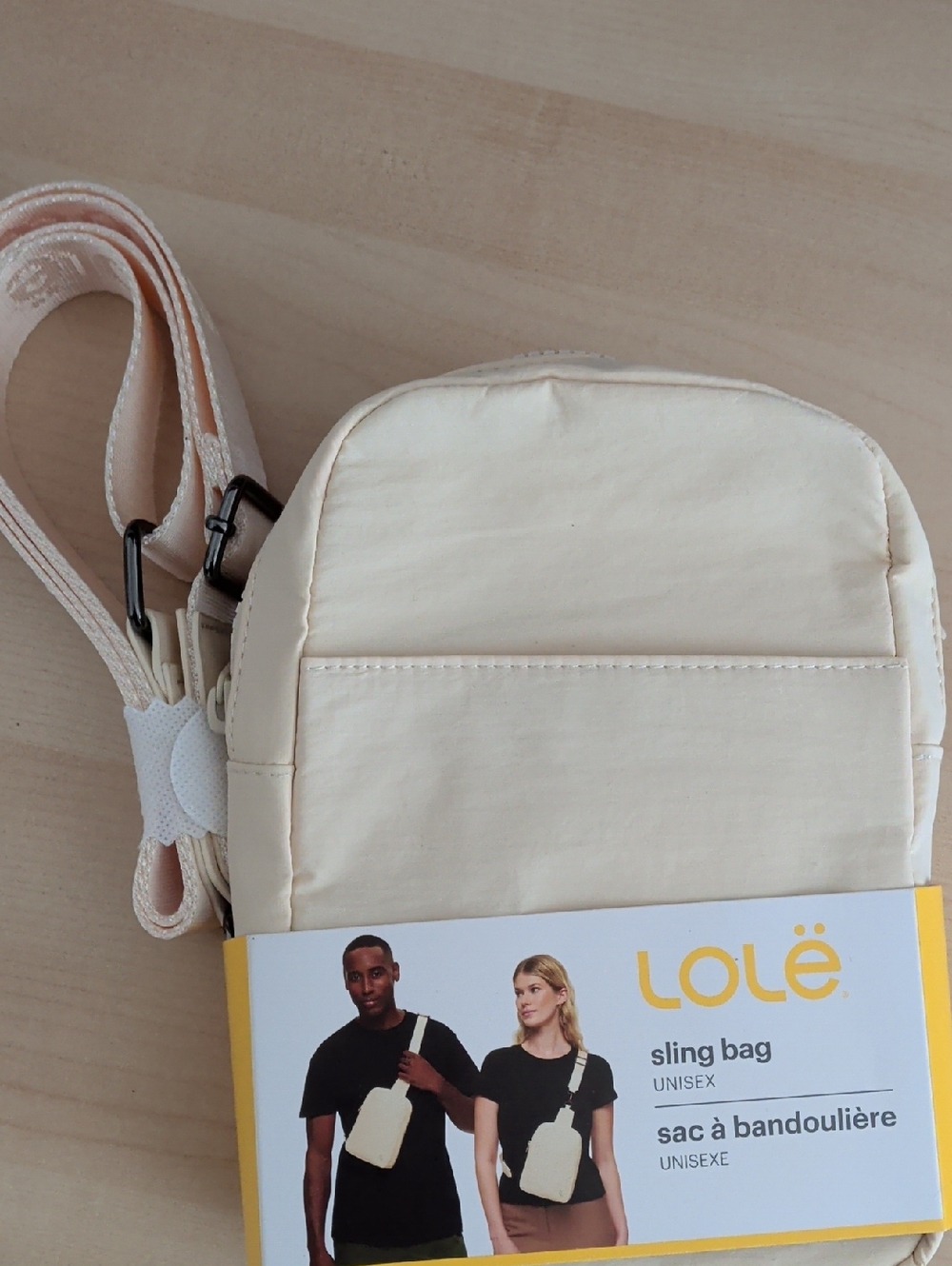 Lole Unisex Beige Crossbody Sling Bag